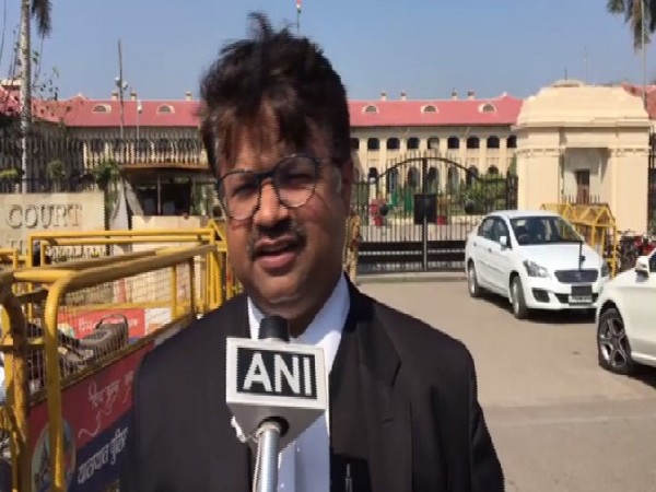 Lawyer Arvind Pandey speaking to media in Prayagraj, Uttar Pradesh.