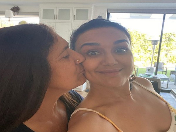 Bollywood actor Preity Zinta with her mother (Image courtesy: Instagram) 