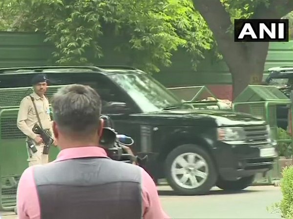 Priyanka Gandhi Vadra leaves from Congress President Rahul Gandhi's residence in Delhi. 