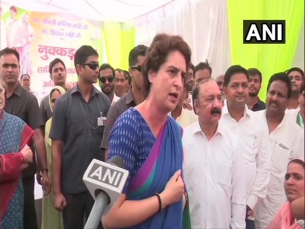 Congress general secretary Priyanka Gandhi Vadra speaking to people in Nukkad Sabha in Rae Bareli, Uttar Pradesh on Monday. 