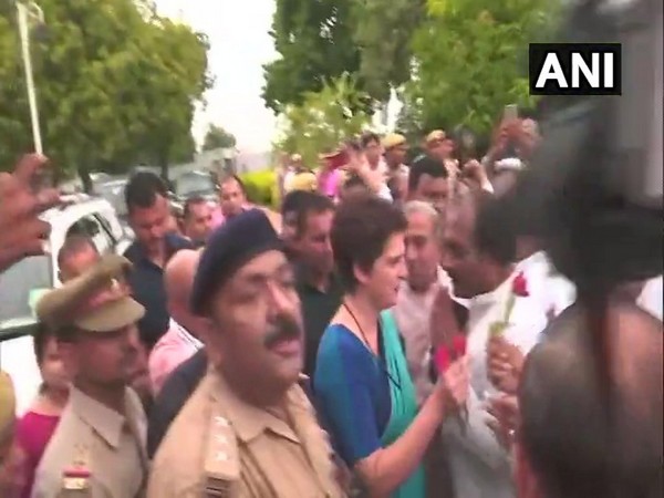 Congress leader Priyanka Gandhi Vadra arrives in Varanasi. 