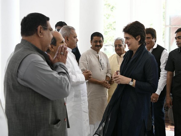 Congress General Secretary for UP-East Priyanka Gandhi Vadra arrives at party office in Lucknow on Sunday