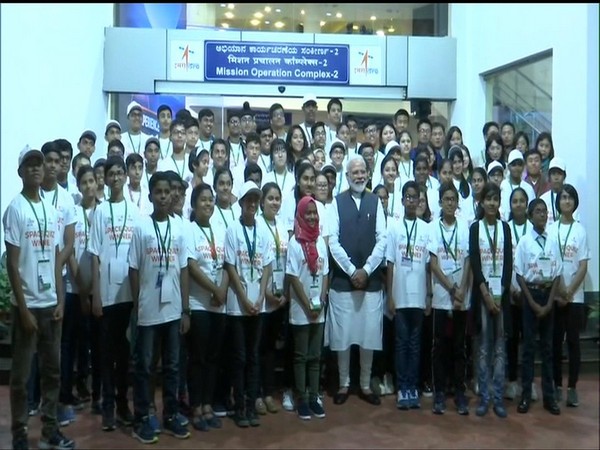 Prime Minister interacting with students at ISRO centre in Bengaluru on Saturday