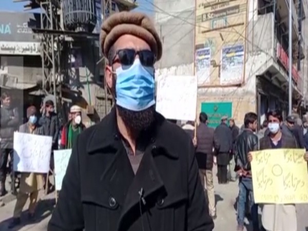 Disgruntled employees, healthcare workers in Gilgit-Baltistan hold an anti-government protest earlier this month.