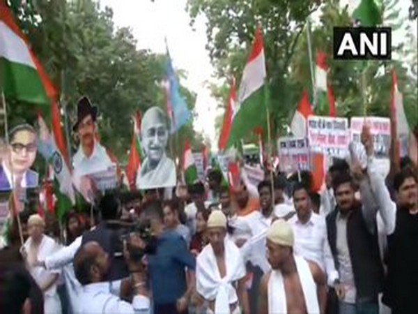 National Students Union of India protesting against Delhi Violence on Thursday