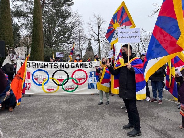 Tibetan community protested in front of International Olympic Committee in Lausanne, Switzerland.