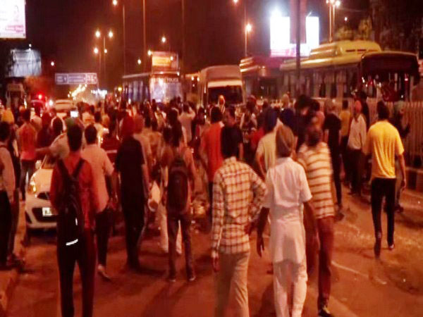 A protest was organised in Mukherjee Nagar after the alleged incident took place on Sunday. (Photo/ANI)