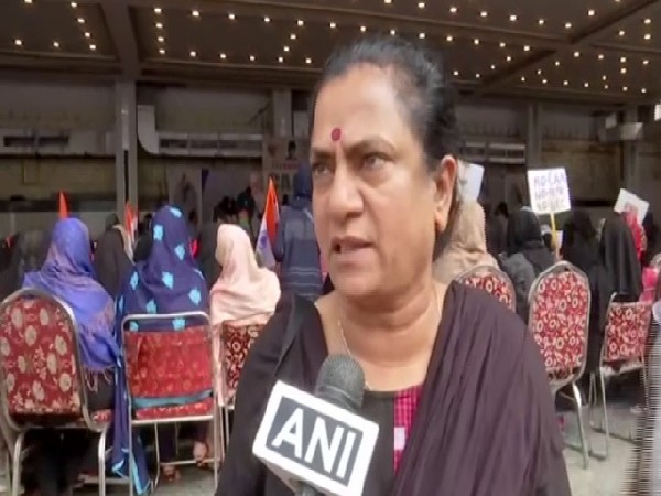 Woman activist Sandhya Rani speaking to ANI in Hyderabad on Monday. Photo/ANI