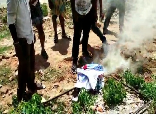 Protests against government setting wine shops in Nellore, Andhra Pradesh.