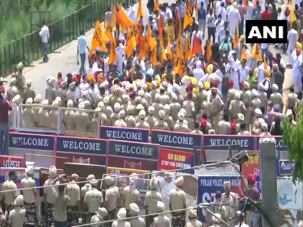 A visual of protest by SAD leaders