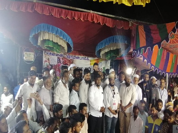 Protesters at Washermanpet in Chennai [Photo/ANI]