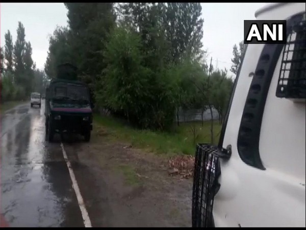 Visuals from Pulwama where blast took place on Monday. Photo/ANI