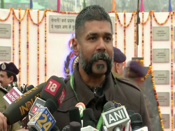 Umesh Gopinath Jadhav, a Bengaluru-based singer speaks to media persons in Jammu and Kashmir on Friday. Photo/ANI
