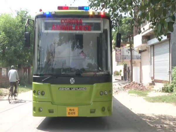 A view of the Corona Testing Mobile Clinic and Ambulance in Ludhiana, Punjab. 