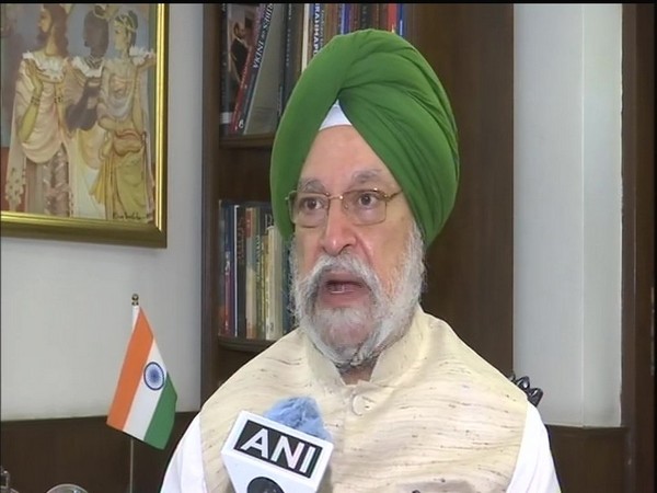 Civil Aviation Minister Hardeep Singh Puri speaking to ANI on Wednesday in New Delhi.