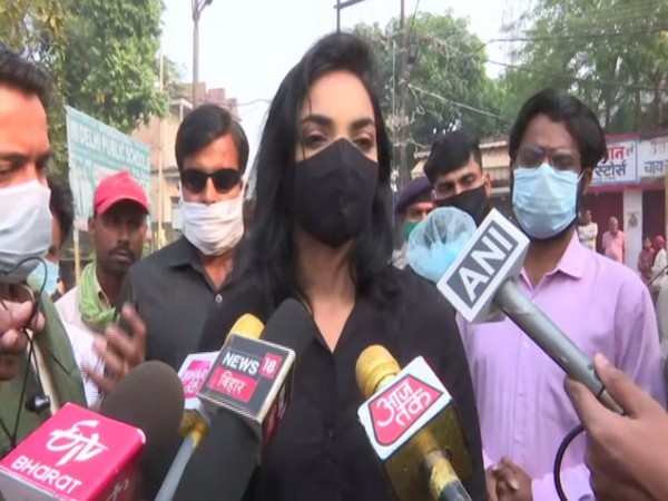Plurals Party chief Pushpam Priya Choudhary speaking to reporters in Darbhanga on Saturday. Photo/ANI