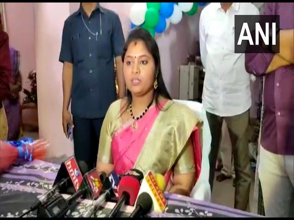 Andhra Pradesh Deputy Chief Minister Pushpa Srivani addressinf press conference in Vizianagaram on Wednesday