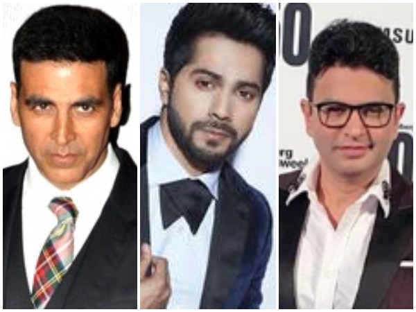 Akshay Kumar, Varun Dhawan and Bhushan Kumar (Image courtesy: Instagram)