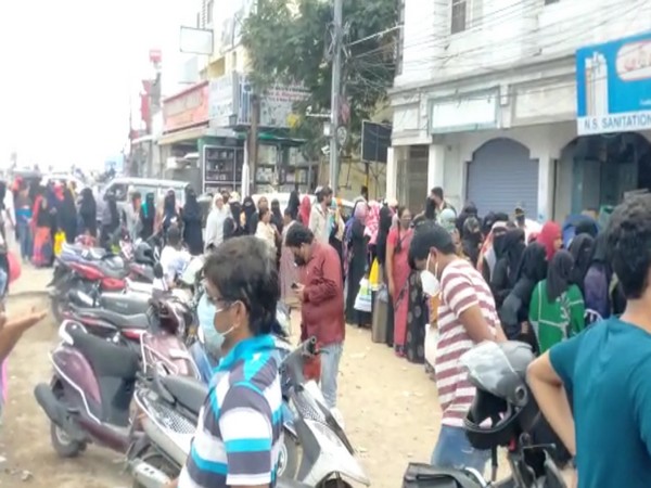 A visual from the Mee Seva centre in Hyderabad, where the woman collapsed. Photo/ANI