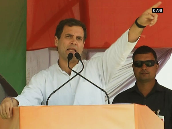 Congress president addressing election rally in Purnia, Bihar, on Saturday.