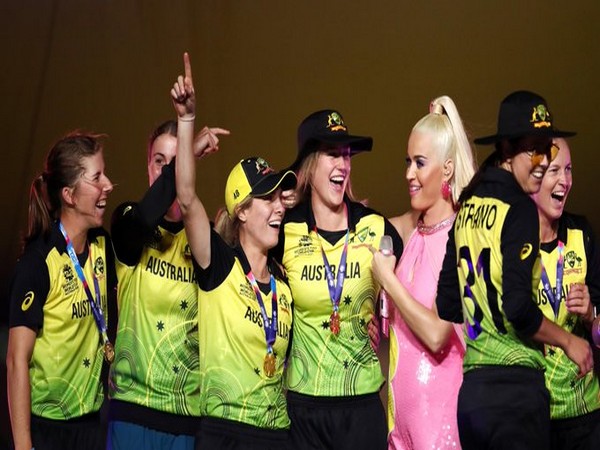 Australia women's team celebrates T20 World Cup win with Katy Perry (Photo/ ICC Media Twitter)