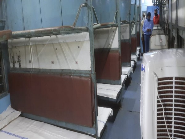 Coach of a train converted as a COVID-19 care facility in Maharashtra. (Image Courtesy: Piyush Goyal's Twitter profile.)