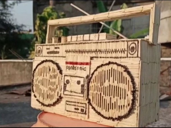 Replica of 1980s Panasonic stereo radio made by Puri artist. (Photo/ANI)