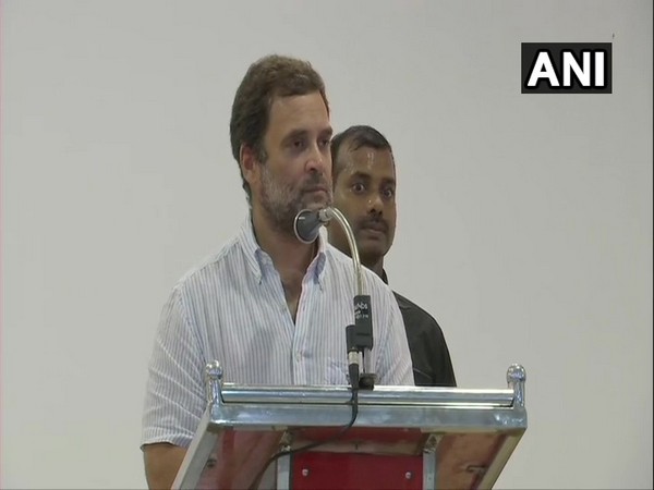 Rahul Gandhi speaking to people in Mukkam, Kerala on Thursday.