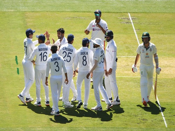 Team India celebrates after picking a wicket (Image: BCCI's Twitter)
