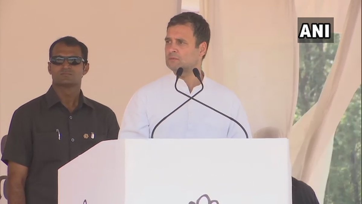 Congress President Rahul Gandhi addressing a rally in Wayanad, Kerala