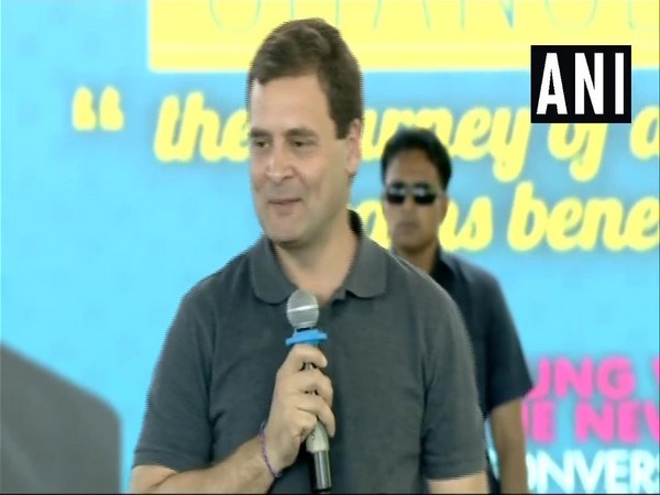Congress president Rahul Gandhi addressing students of Chennai's Stella Maris College on Wednesday.