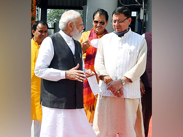 Prime Minister Narendra Modi with Uttarakhand CM Dhami (File Photo/ANI)