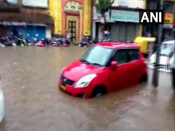 Water-logging after heavy rains in Hubli, Karnataka on June 23. Photo/ANI