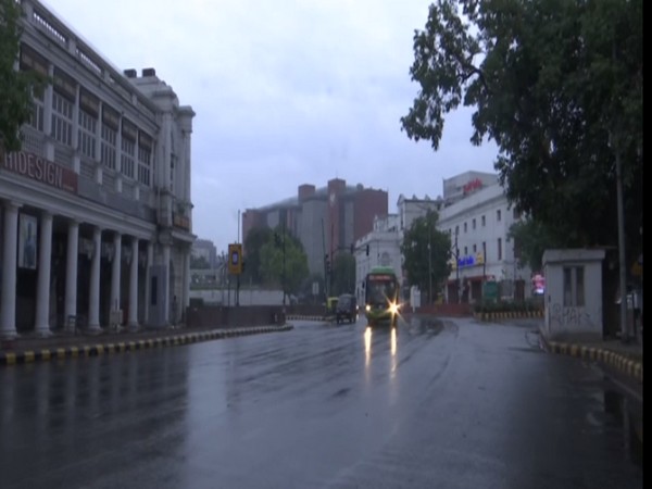 Visuals of rain from Connaught Place area in Delhi. (Photo/ ANI)