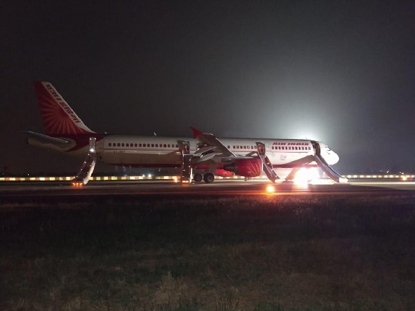 The Air India flight which made emergency landing at Raipur airport on Friday. 