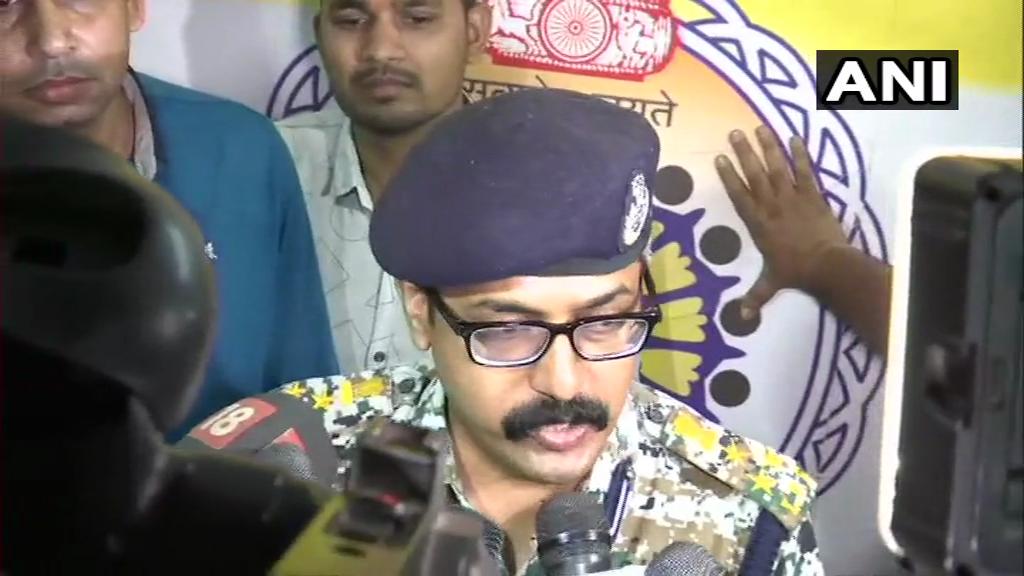 P Sundar Raj, DIG (Anti-Naxal Ops) speaking to reporters in Dantewada on Tuesday.