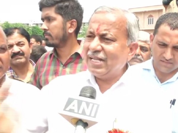 Rajsthan Minister Dr Subhash Garg speaking to ANI in Jaipur on Thursday.