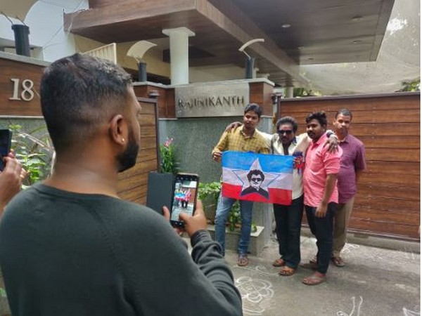 Fans outside Rajinikanth's residence on his birthday