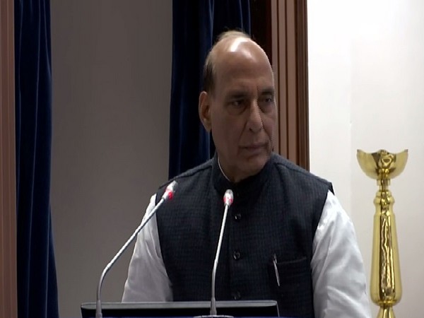 Defence Minister Rajnath Singh speaking at the event in New Delhi on Saturday. 