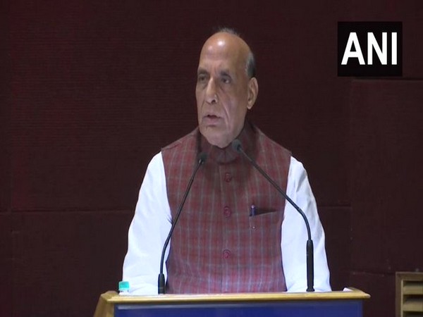 Defence Minister Rajnath Singh addressing the 12th South Asia conference in New Delhi on Monday. (Photo/ANI)