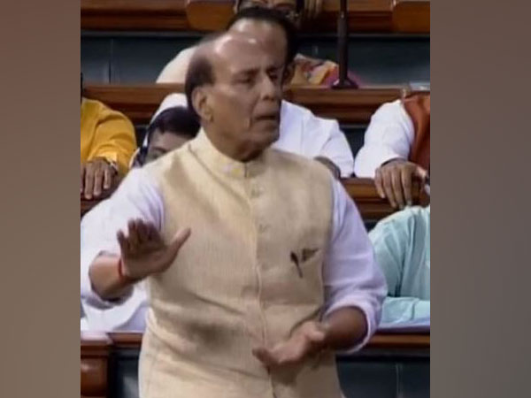 Defence Minister Rajnath Singh in Lok Sabha on Monday (Photo/ANI)