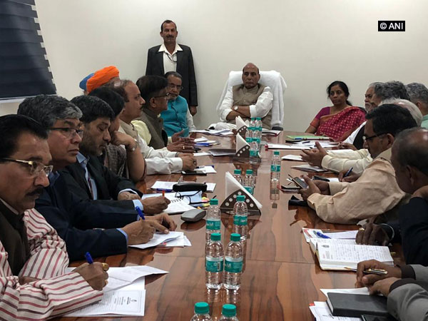 Union Home Minister Rajnath Singh meeting farmers’ representatives and organisations on Monday in New Delhi.