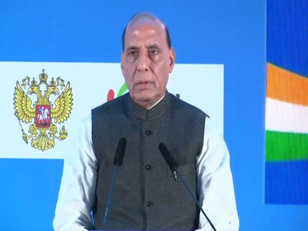 Defence Minister Rajnath Singh Addressing the India-Russia Defence Industry Cooperation Conference in Moscow on Tuesday.