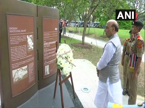 Rajnath Singh at INA memorial in Singapore