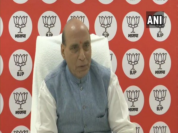 Defence Minister Rajnath Singh interacting with teachers of Bihar via video conferencing on Thursday. (Photo/ANI)