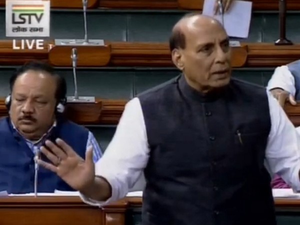 Defence Minister Rajnath Singh speaking in Lok Sabha on Wednesday