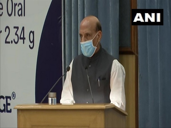 Defence Minister Rajnath Singh speaking at the event in New Delhi on Monday. (Photo/ANI)