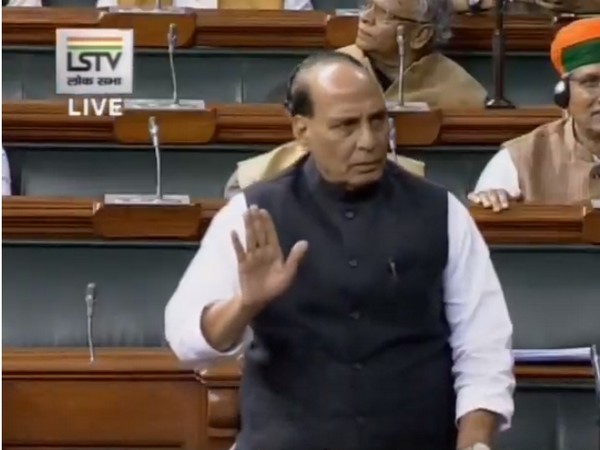 Defence Minister Rajnath Singh speaking in Lok Sabha on Thursday 