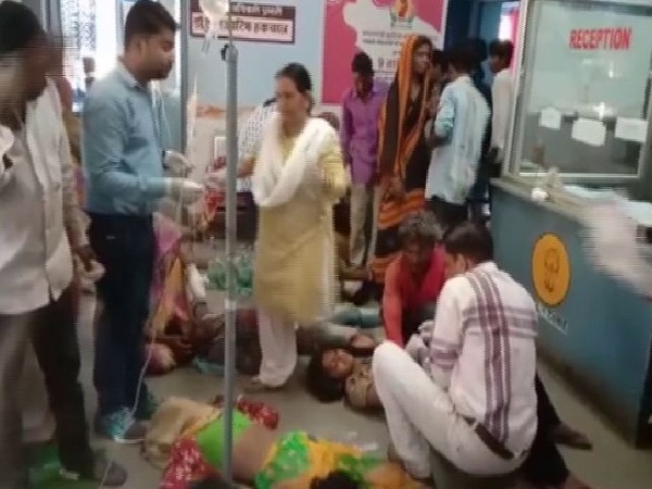 Workers being treated in front of the reception room of Samarnia Hospital in Rajasthan. (Photo/ANI)
