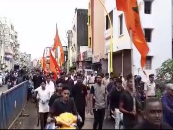 A view of bike rally brought out by Marathi speaking people in Belgaum on Friday. Photo/ANI